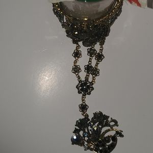 Paved Crystal Peacock Bracelet Slave Ring